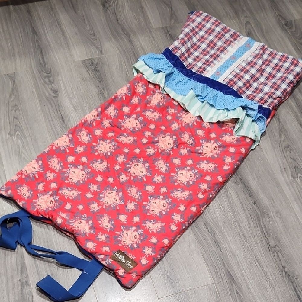 EUC Matilda Jane Cotton  "Bed Of Roses" Plaid Multi-Media Fabric Sleeping Bag